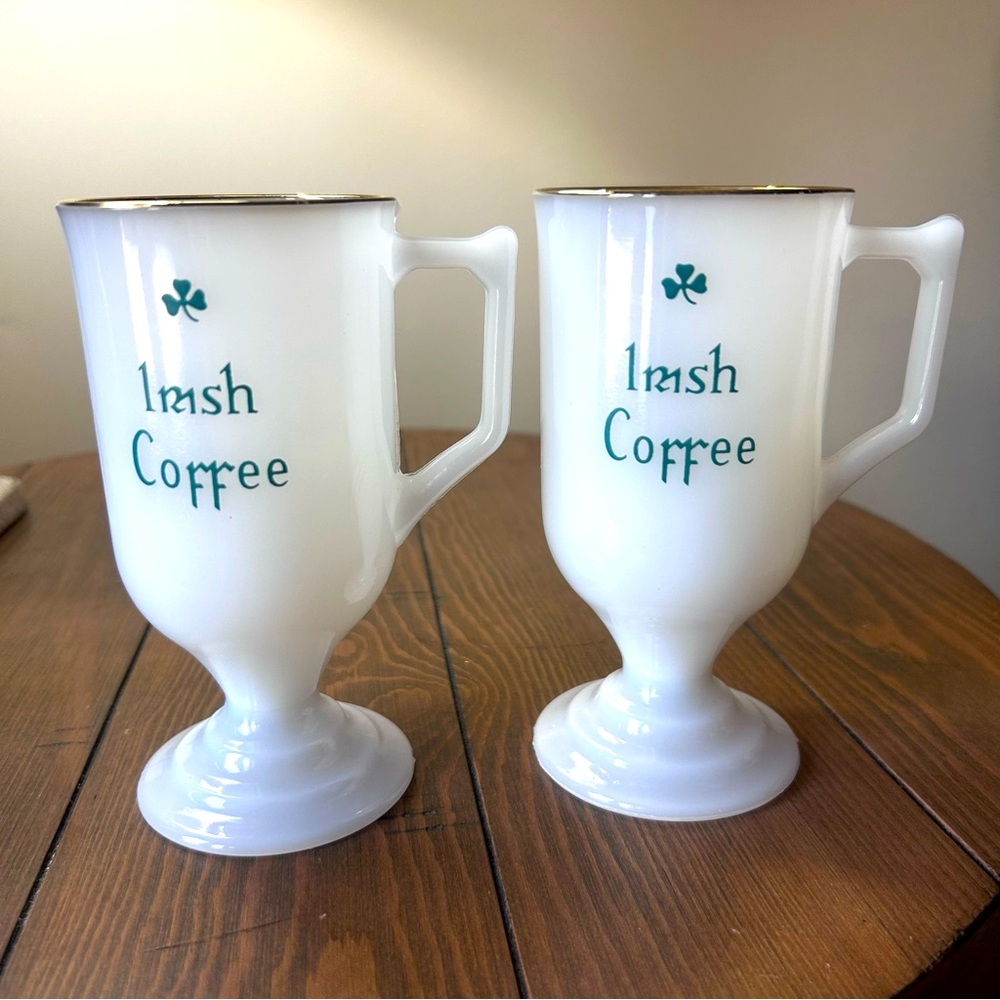 (2) Federal Glass Irish Coffee Mugs
